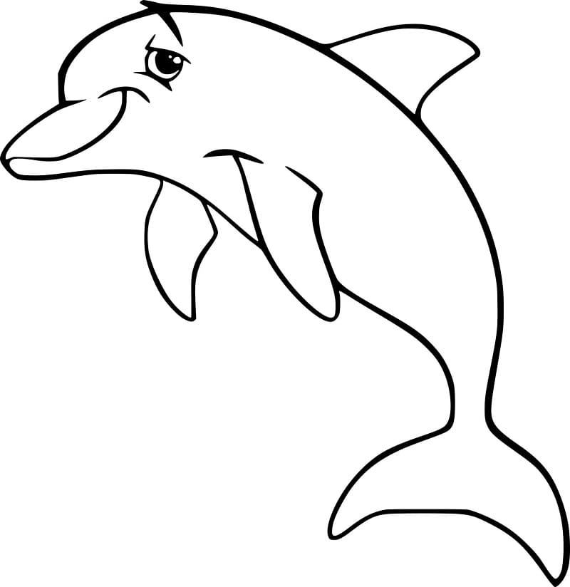 Smilende Delfin Tegninger til Farvelægning