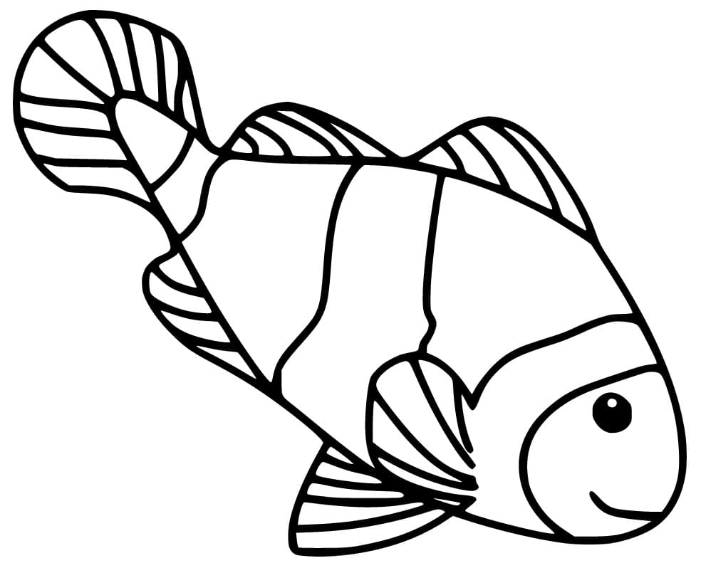 Smilende Klovnefisk Tegninger til Farvelægning