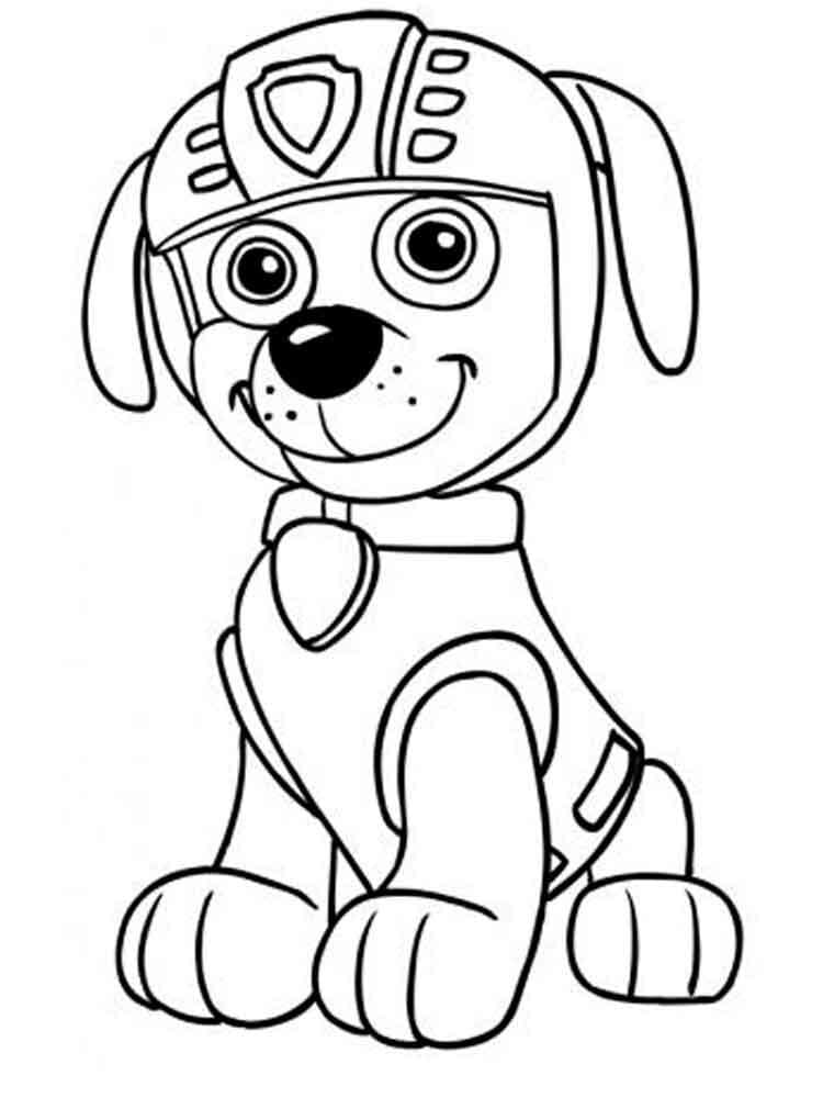 Desenhos para colorir do Cute Paw Patrol Tracker - Desenhos para colorir  gratuitos para impressão
