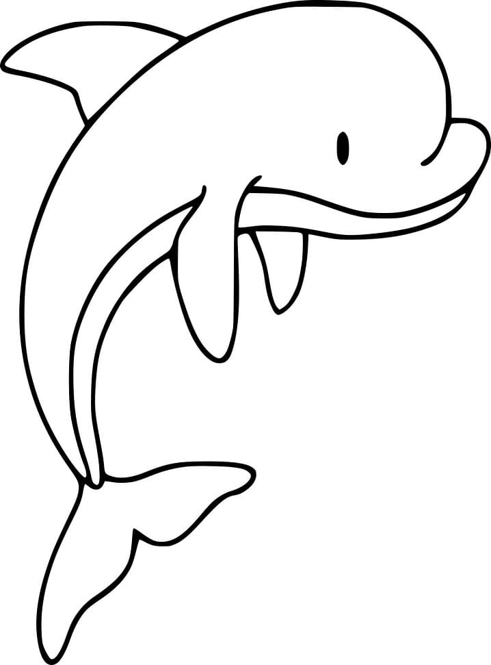 Venlig Delfin Tegninger til Farvelægning