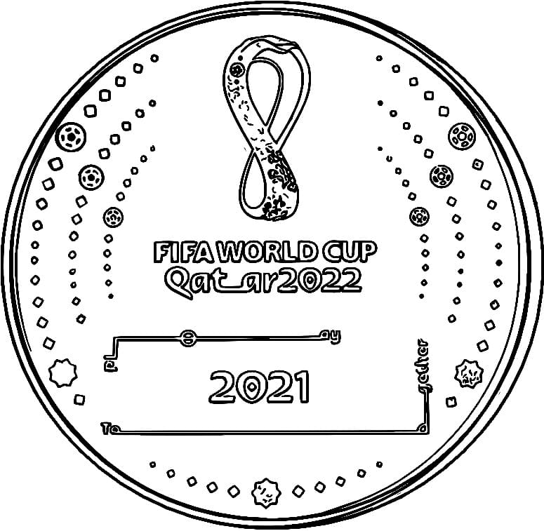 VM 2022 mønt Tegninger til Farvelægning