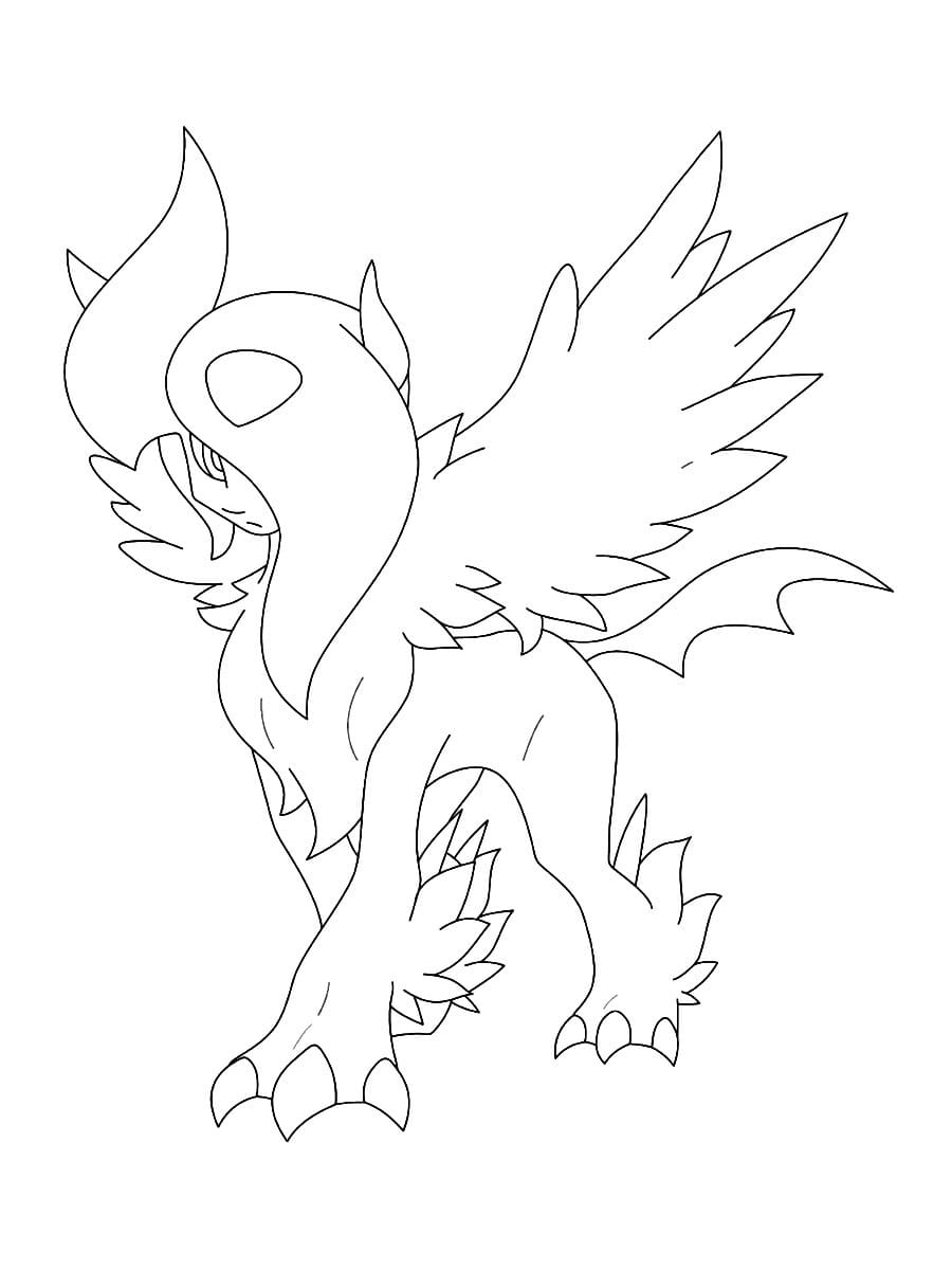 Absol Pokemon Tegninger til Farvelægning