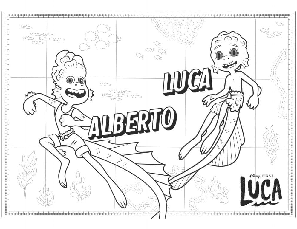Alberto og Luca Tegninger til Farvelægning