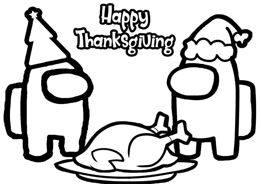 Among Us Glædelig Thanksgiving Tegninger til Farvelægning