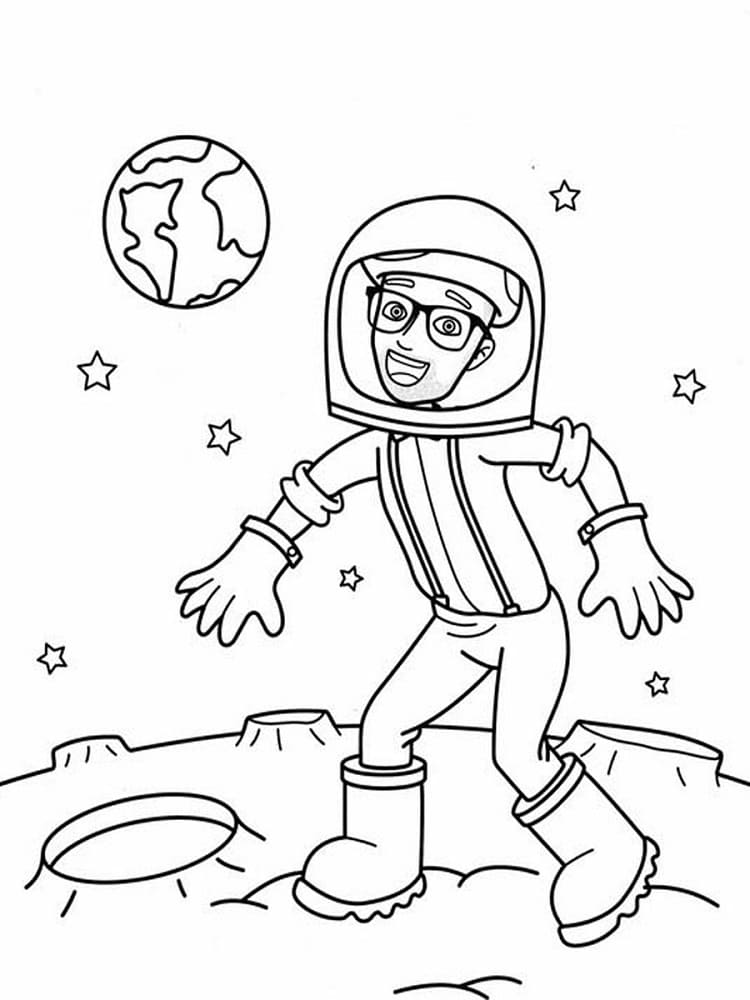Astronaut Blippi Tegninger til Farvelægning