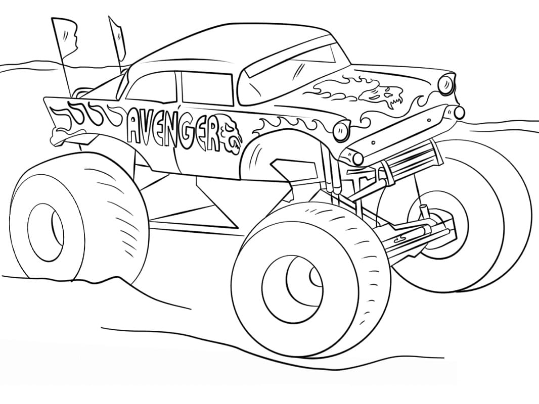 Avenger Monster Lastbil Tegninger til Farvelægning