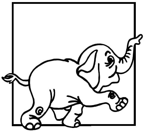 Baby Elefant Løber Tegninger til Farvelægning