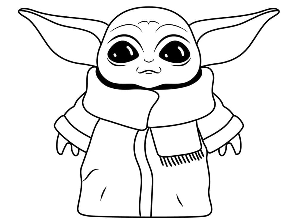 Baby Yoda Gratis Billeder Tegninger til Farvelægning