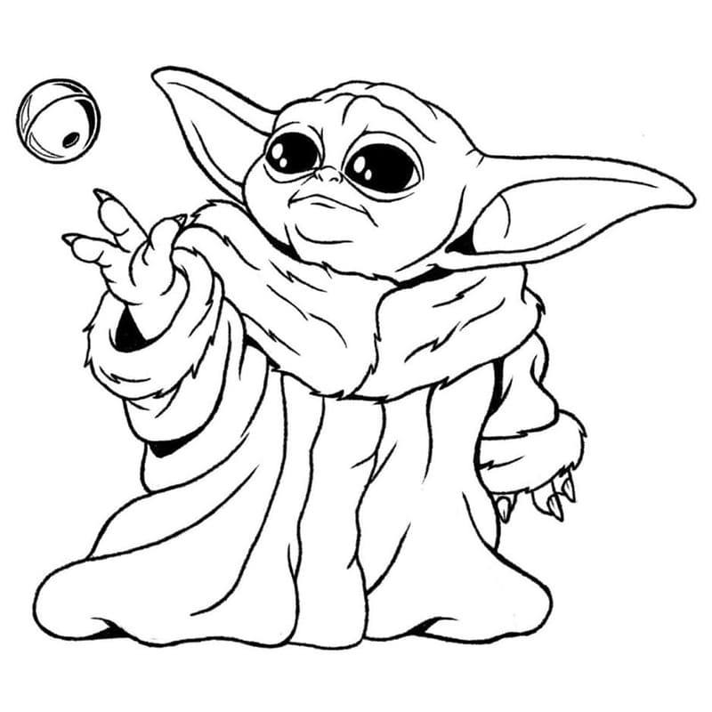 Baby Yoda Grogu Tegninger til Farvelægning