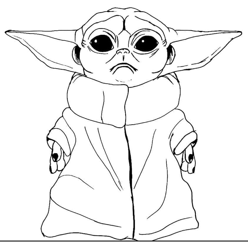 Baby Yoda Tegning Tegninger til Farvelægning