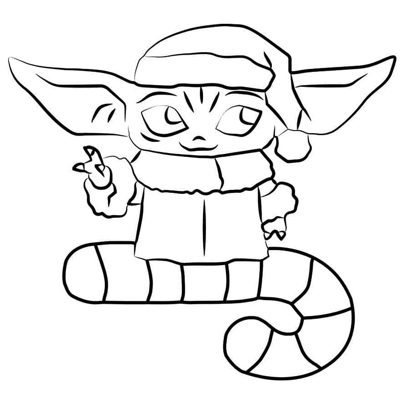 Baby Yoda Til Jul Tegninger til Farvelægning