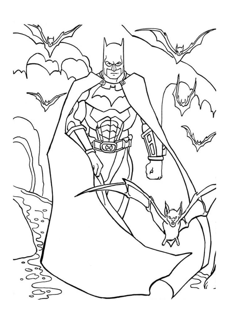 Batman Med Flagermus Tegninger til Farvelægning