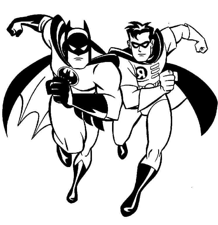 Batman Med Robin Tegninger til Farvelægning