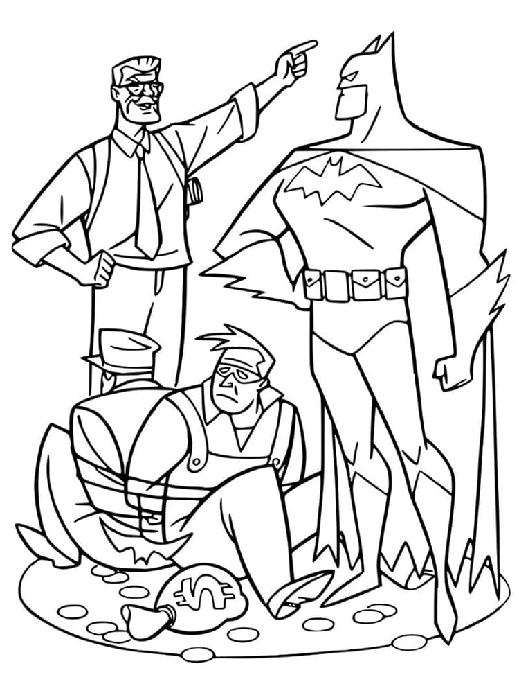 Batman Og James Gordon Tegninger til Farvelægning