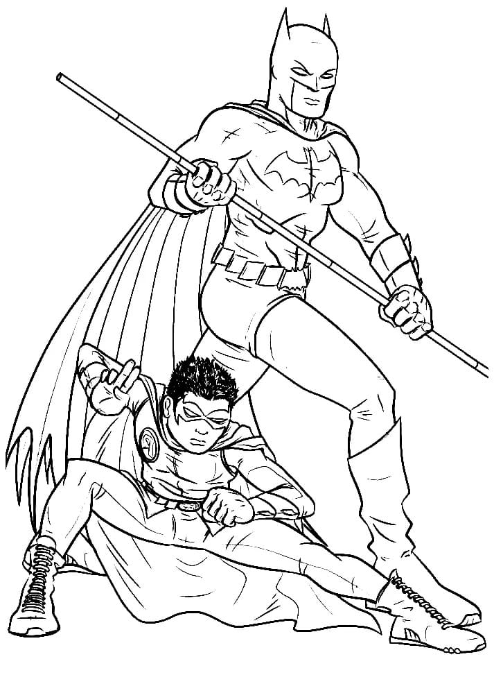 Batman Og Robin Tegninger til Farvelægning