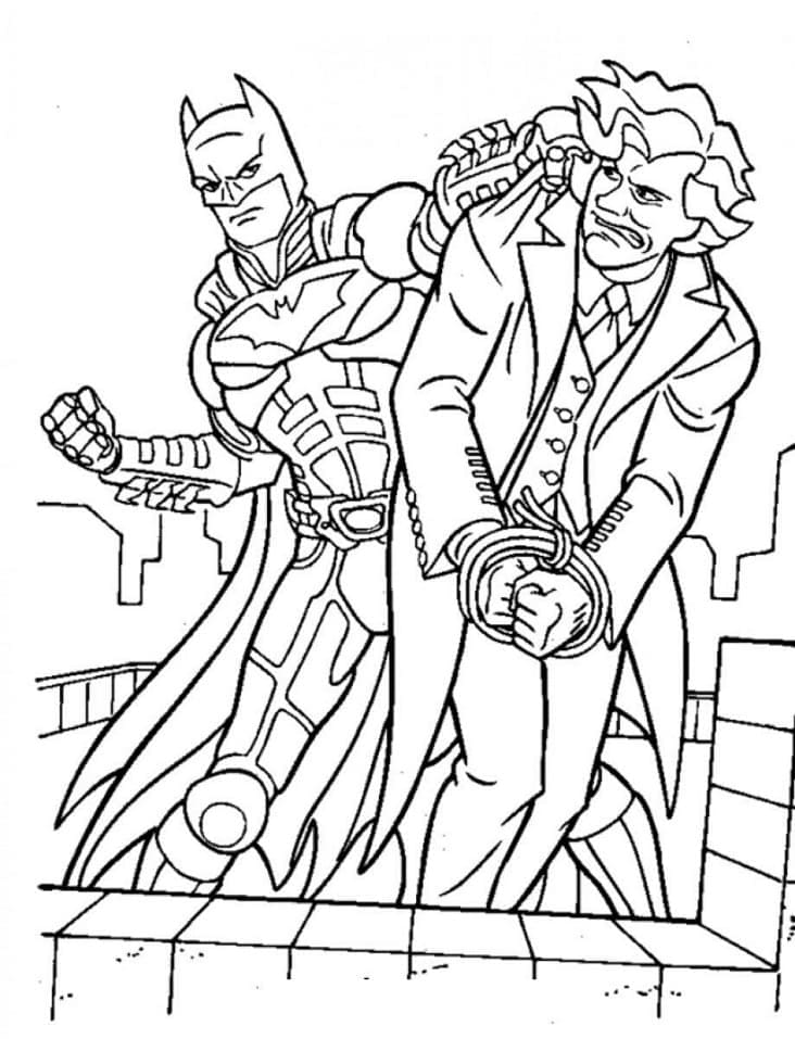 Batman Og Skurk Tegninger til Farvelægning