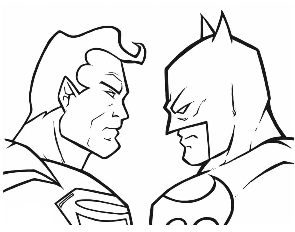 Batman v Superman Tegninger til Farvelægning