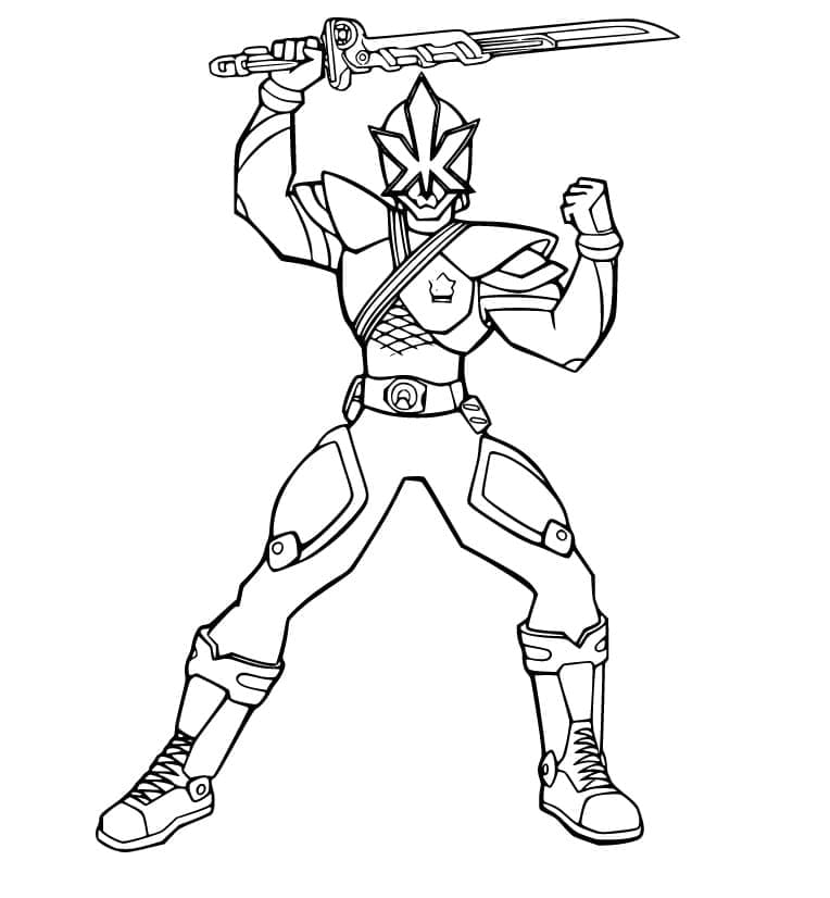 Blå Power Rangers Samurai-Kamp Tegninger til Farvelægning