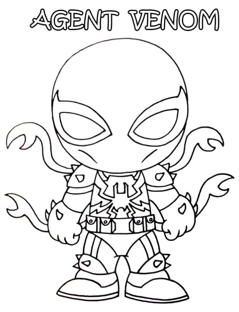 Chibi Agent Venom Tegninger til Farvelægning