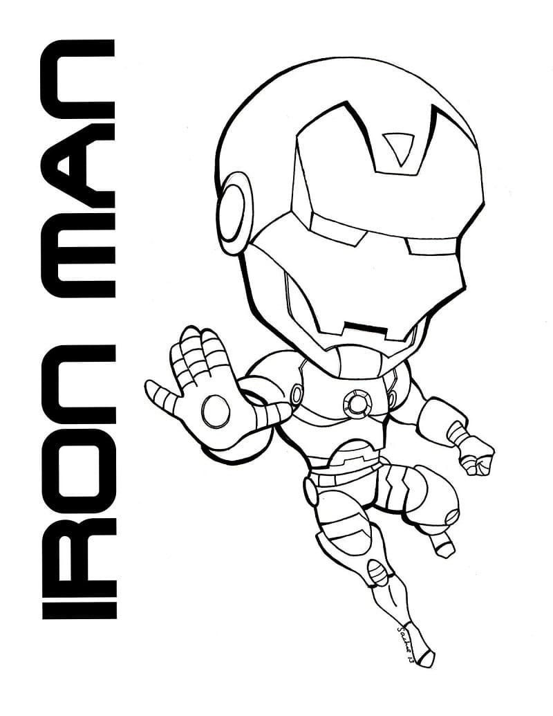 Chibi Iron Man Tegninger til Farvelægning