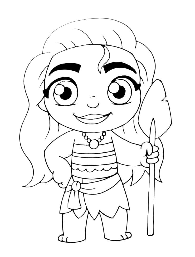 Chibi Moana Tegninger til Farvelægning