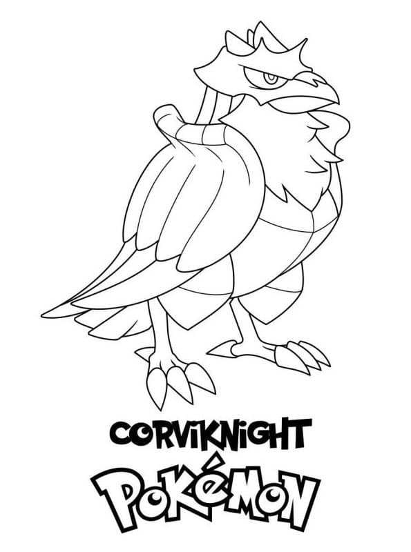 Corviknight Pokemon Tegninger til Farvelægning
