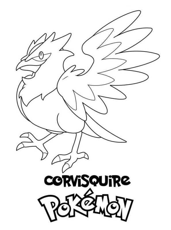 Corvisquire Pokemon Tegninger til Farvelægning