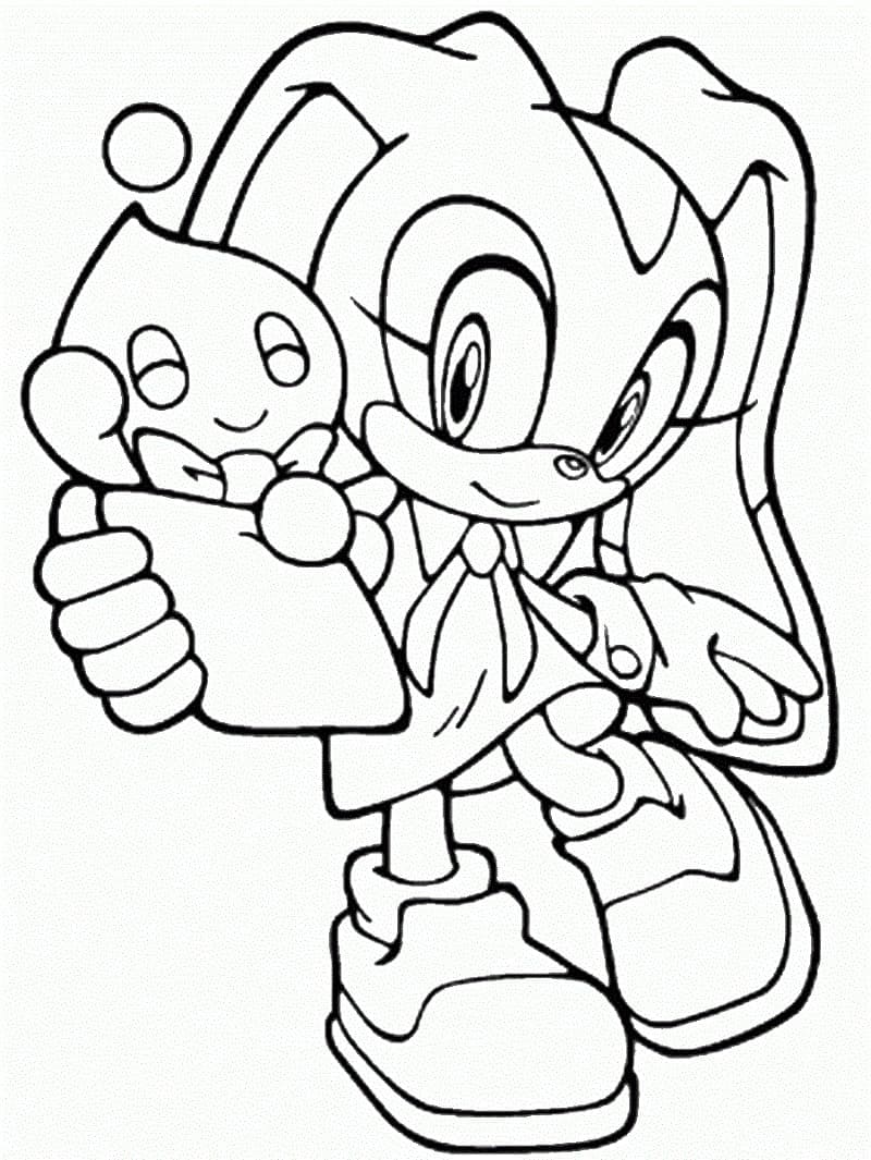 Cream Kaninen Fra Sonic Tegninger til Farvelægning