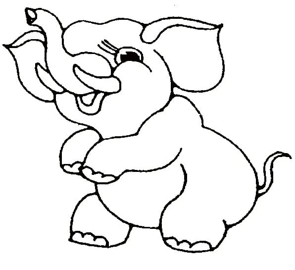 Dansende Elefant Tegninger til Farvelægning
