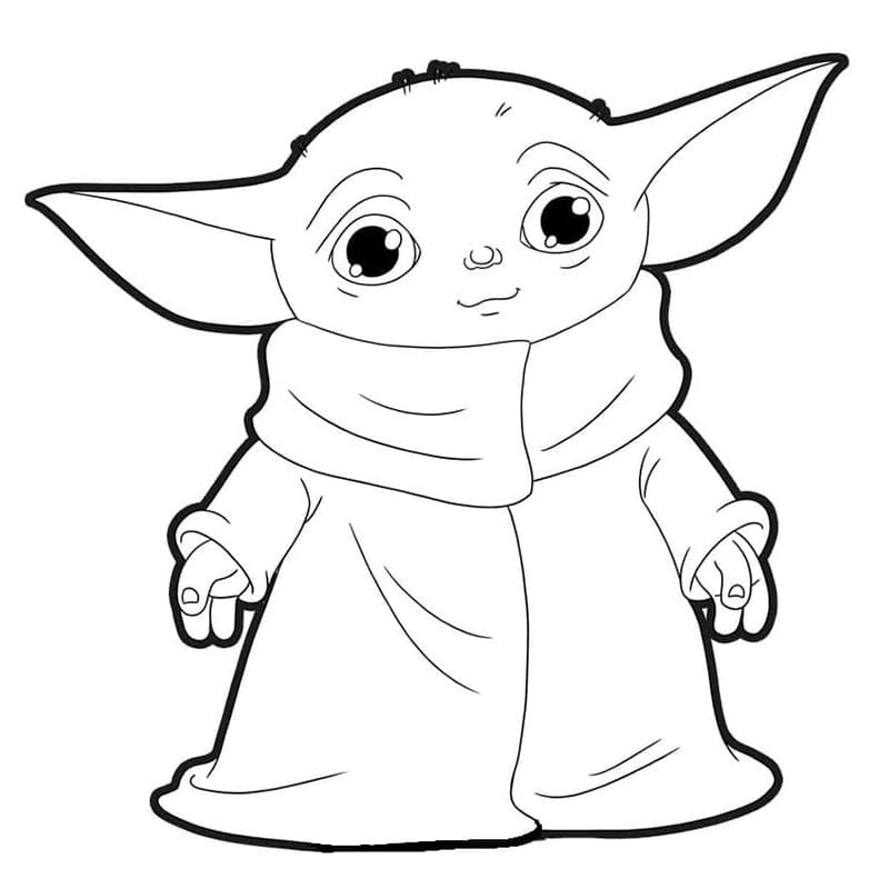 Dejlige Baby Yoda Tegninger til Farvelægning