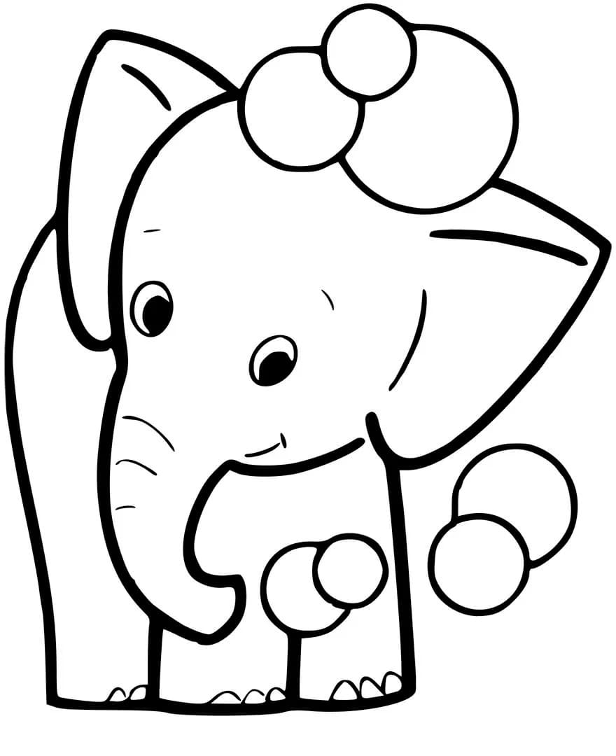 Dejlige Elefant Tegninger til Farvelægning