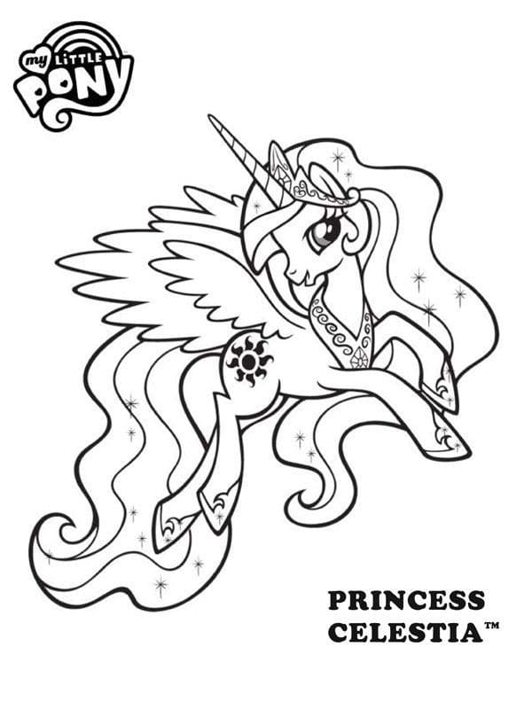 Dejlige Prinsesse Celestia Tegninger til Farvelægning