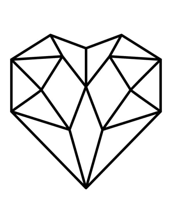 Diamanthjerte Tegninger til Farvelægning
