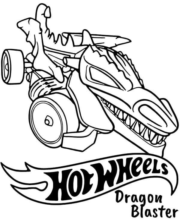 Dragon Blaster Hot Wheels Tegninger til Farvelægning