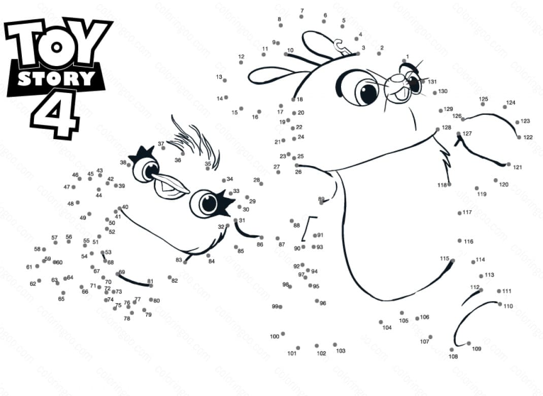 Ducky og Bunny Toy Story 4 Tegninger til Farvelægning