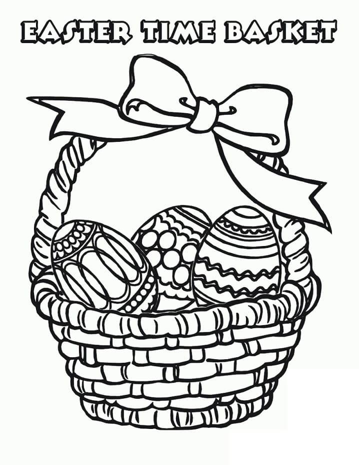 Easter Time Basket Tegninger til Farvelægning
