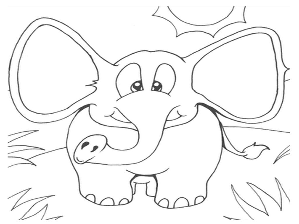Elefant Fri Idé Tegninger til Farvelægning