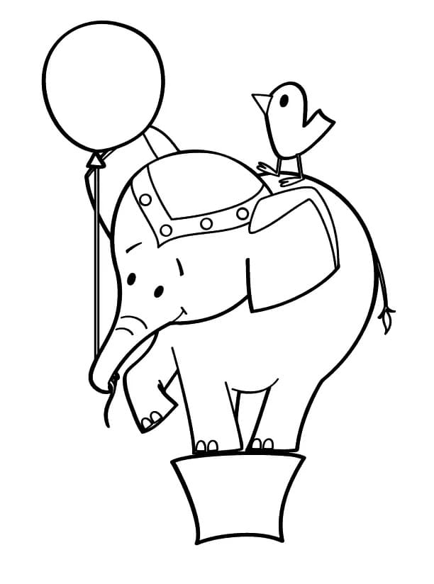 Elefant I Cirkus Tegninger til Farvelægning