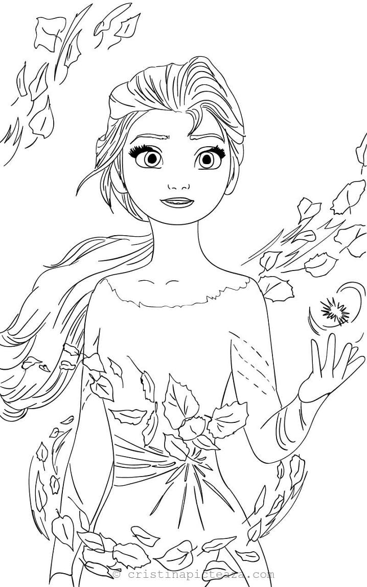 Elsa Fra Frozen Tegninger til Farvelægning