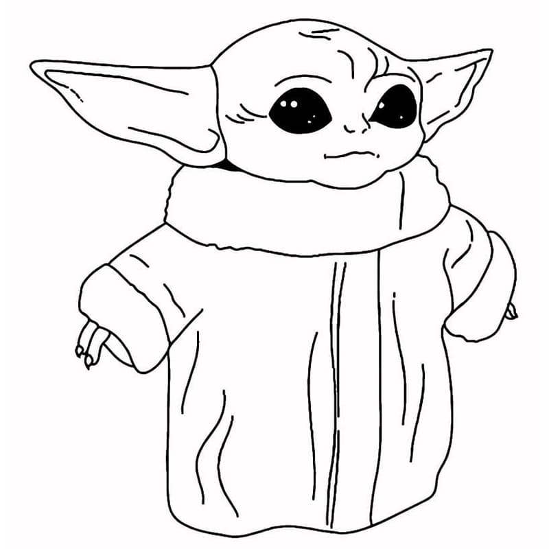 Fantastisk Baby Yoda Tegninger til Farvelægning