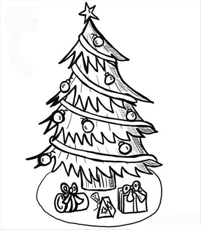 Fantastisk Juletræ Tegninger til Farvelægning