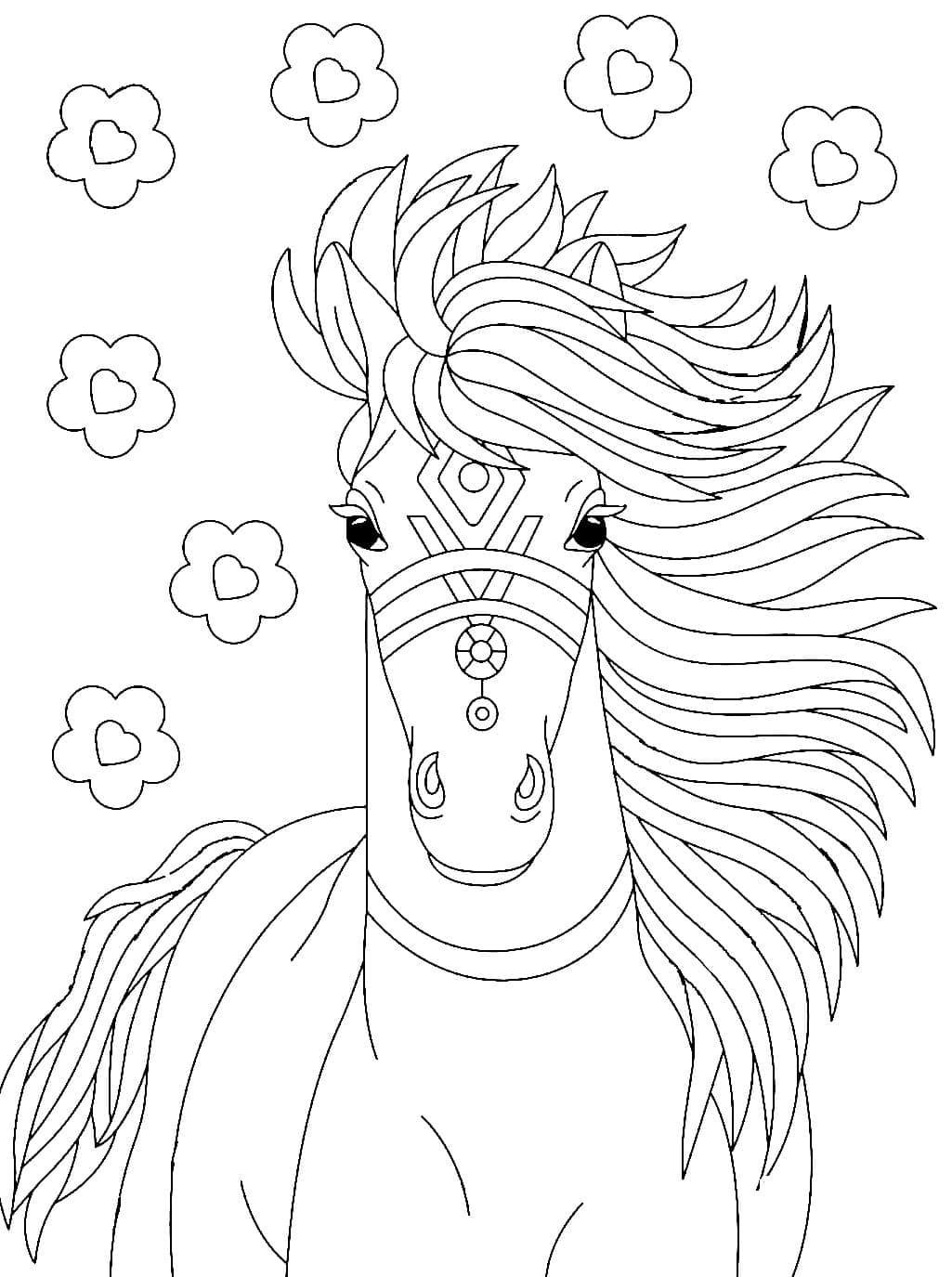 Fantastisk Portræt Af Hest Tegninger til Farvelægning