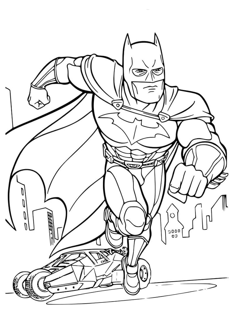 Fed Batman-Løb Tegninger til Farvelægning