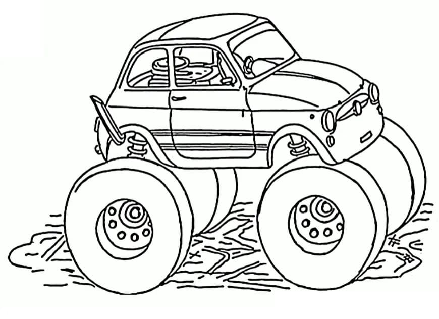 Fiat Monster Lastbil Tegninger til Farvelægning