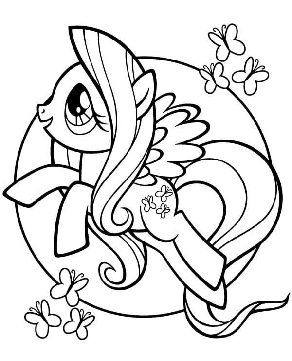 Fluttershy My Little Pony Tegninger til Farvelægning
