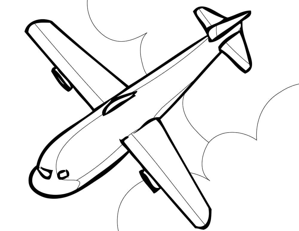 Fly Med Sky Tegninger til Farvelægning