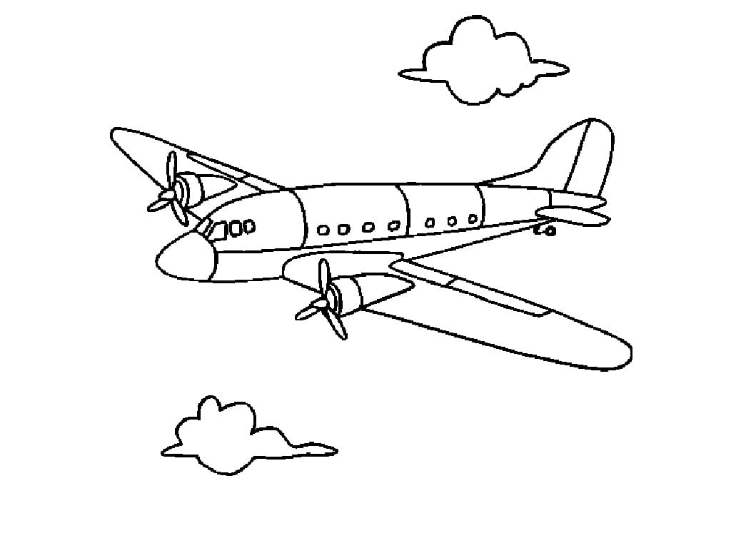 Fly Med To Skyer Tegninger til Farvelægning