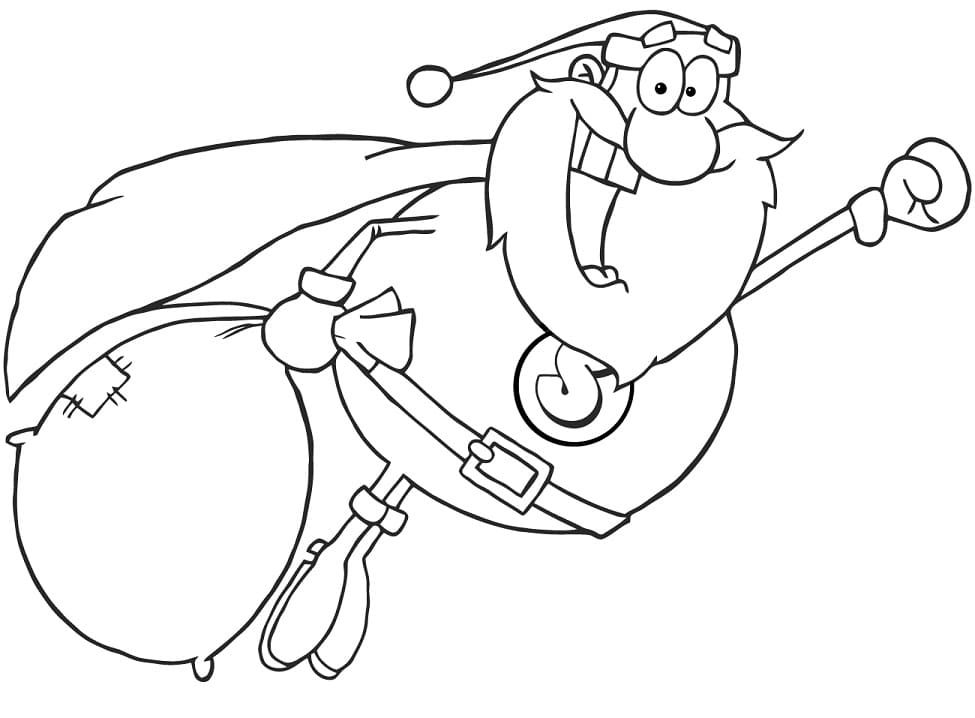 Flyvende Julemand Tegninger til Farvelægning