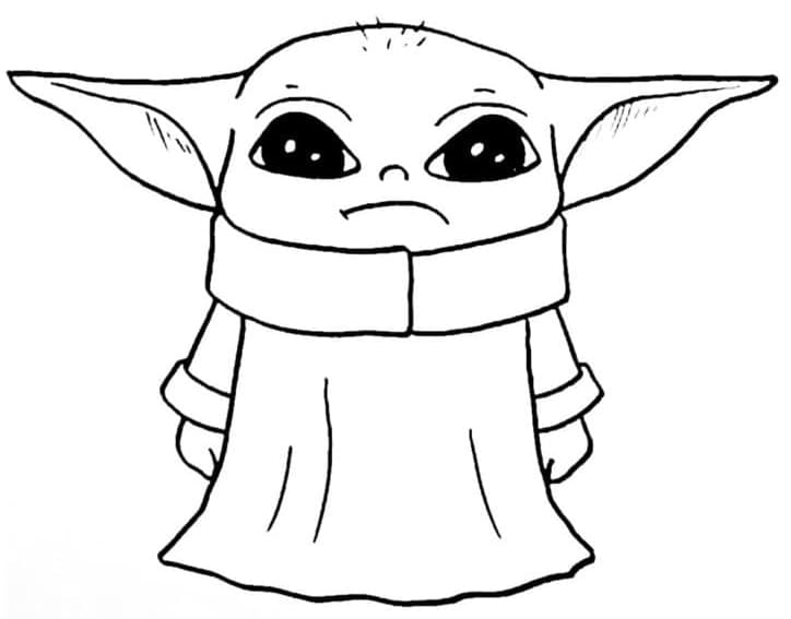 Forbløffende Baby Yoda Tegninger til Farvelægning