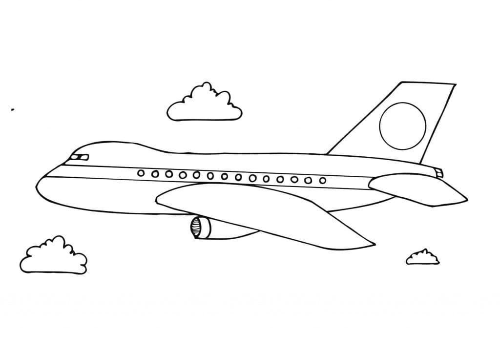 Forbløffende Flyvemaskine Tegninger til Farvelægning